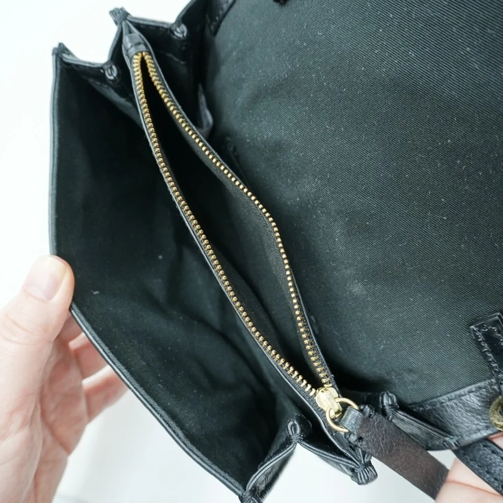 Banana Republic Croc Embossed Leather Crossbody Bag